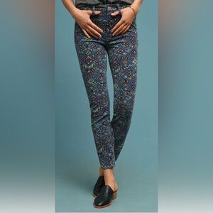 Pilcro whimsi Blue y2k retro funky indie Skinny Pants Corduroy w 25 boho cottage